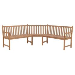 Banc de jardin meuble de patio d'ext&eacute;rieur terrasse d'angle de jardin 185 x 185 x 90 cm bois de tec