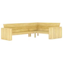 Banc de jardin meuble de patio d'ext&eacute;rieur terrasse d'angle de jardin 239 cm bois de pin impr&eacute;gn&eacute; 0