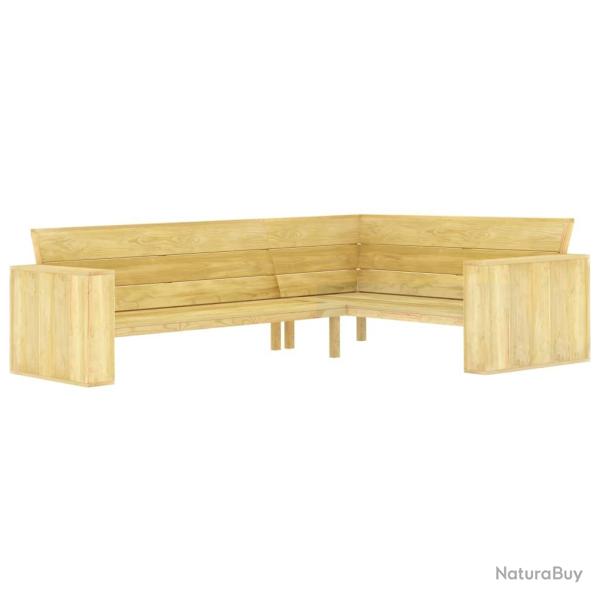 Banc de jardin meuble de patio d'ext�rieur terrasse d'angle de jardin 239 cm bois de pin impr�gn� 0