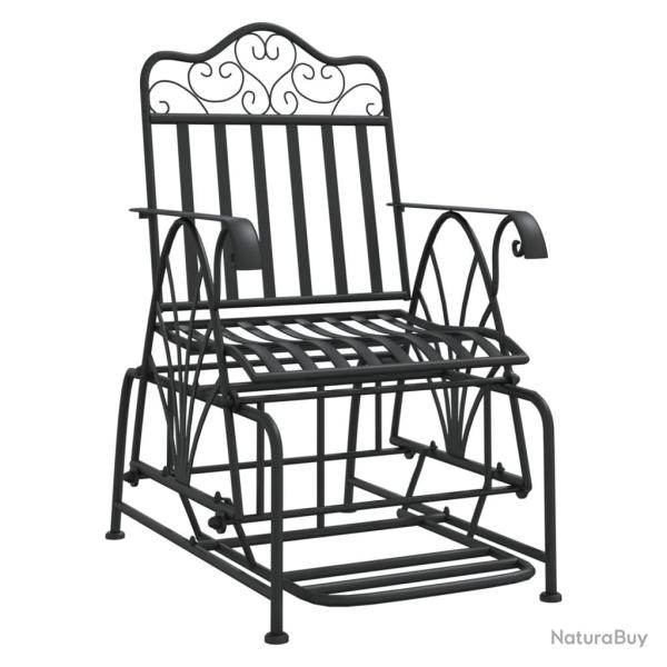 Banc de jardin meuble de patio d'extrieur terrasse coulissant 61 cm noir acier 02_0011122