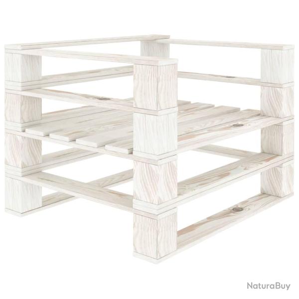 Fauteuil palette de jardin bois 80 x 67,5 x 60,8 cm blanc 02_0011872