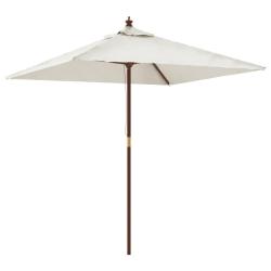 Parasol de jardin avec m&acirc;t en bois 198 x 198 x 231 cm sable 02_0008353