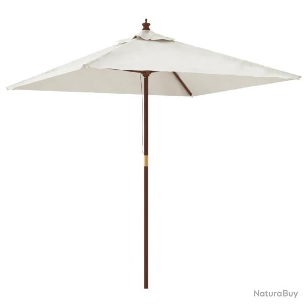 Parasol de jardin avec m�t en bois 198 x 198 x 231 cm sable 02_0008353