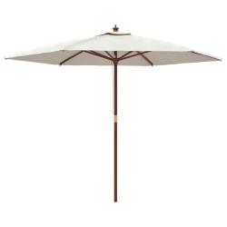 Parasol de jardin avec m&acirc;t en bois 299 x 240 cm sable 02_0008354
