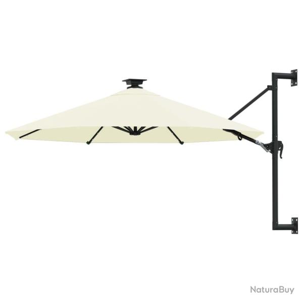Parasol mural avec m�t m�tallique et led 300 cm sable 02_0008694