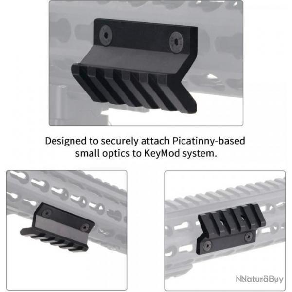 Promo  !!! Adaptateur d'angle de 45 degr�s montage keymod  (  5 slots )