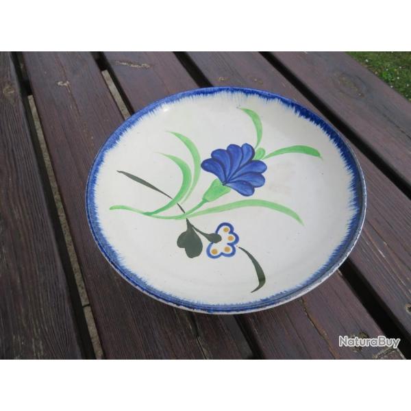 VINTAGE - RARE Coupelle sur pied ancienne "Somain " en faence de Normandie