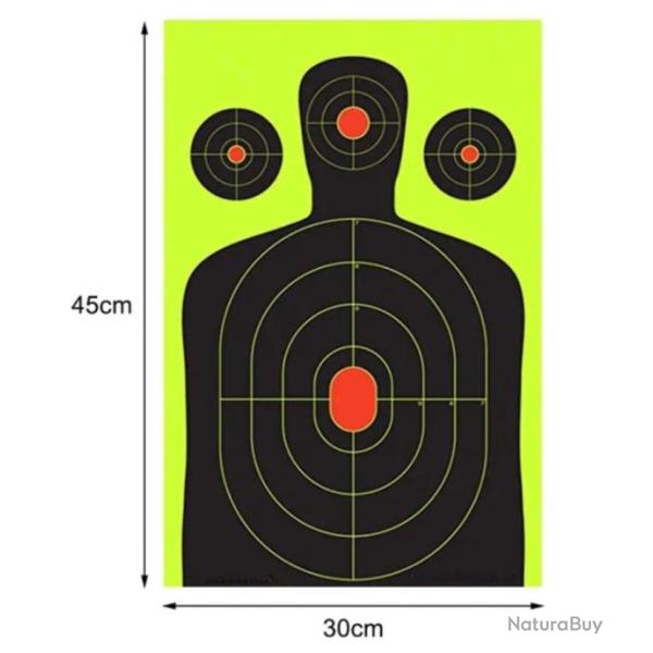 PACK DE 10 FEUILLES DE CIBLES, TIR auto adh�sifs