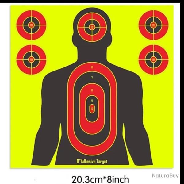 PACK DE 10 FEUILLES DE CIBLES, TIR auto adh�sifs10