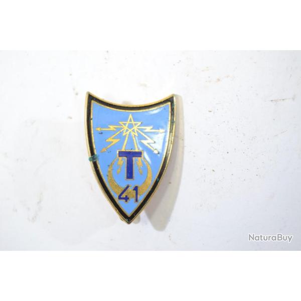 Insigne 41e R�giment de Transmissions, 41 RT, G3717 Drago, 42 millim�tres, bleu, dos lisse
