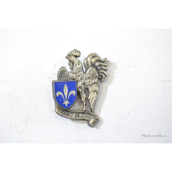 Insigne 67e R�giment d'Infanterie, �cu bleu fonc�, Delsart  �pingle sertie H551