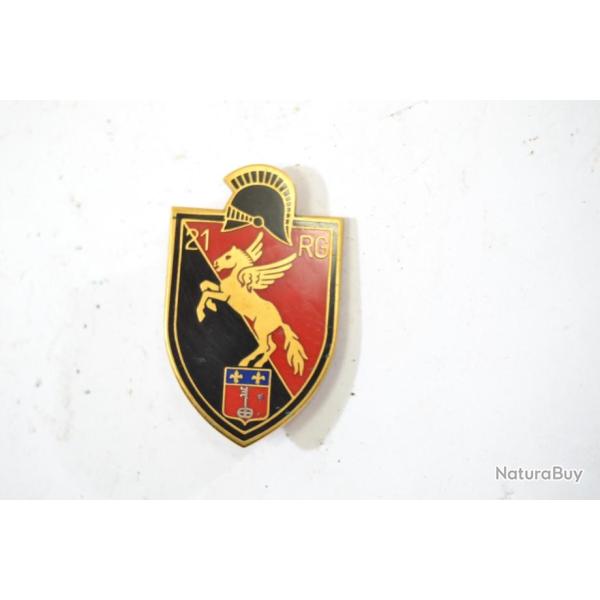 Insigne 21e R�giment du G�nie, 21 RG, Balme G2904,  plat, cl� argent�e, �pingle sertie