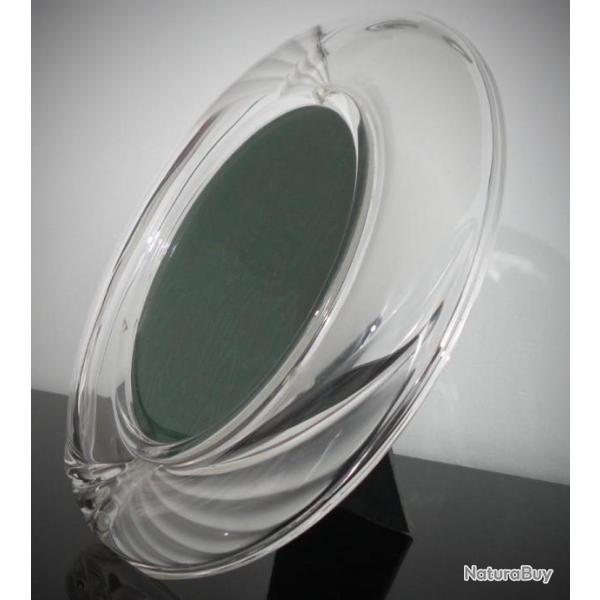 Rare et superbe porte-photo Art-D�co en verre �pais blanc et transparent XX�me-Photo militaire