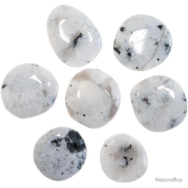 Galet plat pierre de lune blanche - A l'unit�