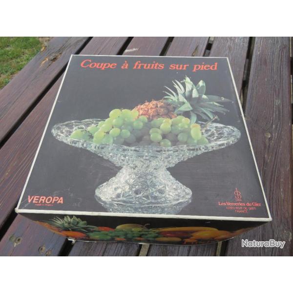 Coupe  fruits sur pied - Les verreries du Gier FRANCE (Vers 1960)