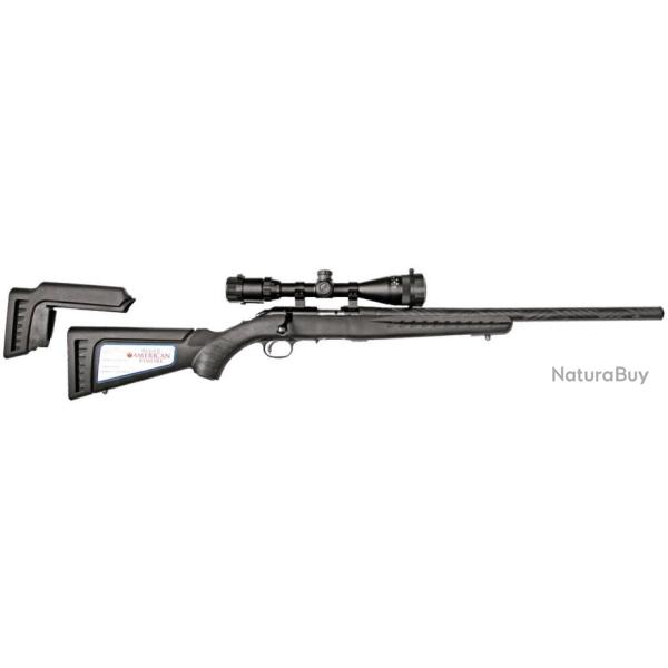 Carabine custom Ruger American Rimfire 22LR Noire Lunette 3-9X40 Housse