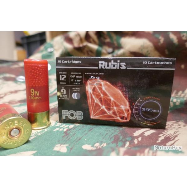 10 cartouches RUBIS cal 12/67 pb 9 BG en 35g