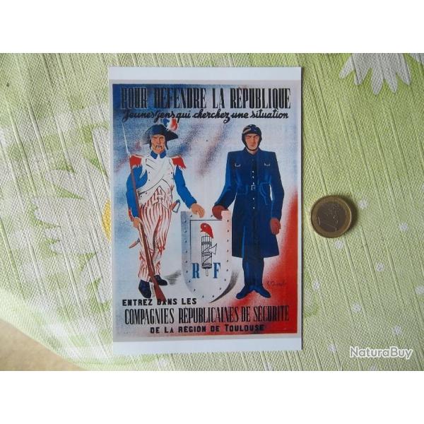 Photo de l'affiche vintage de recrutement des CRS