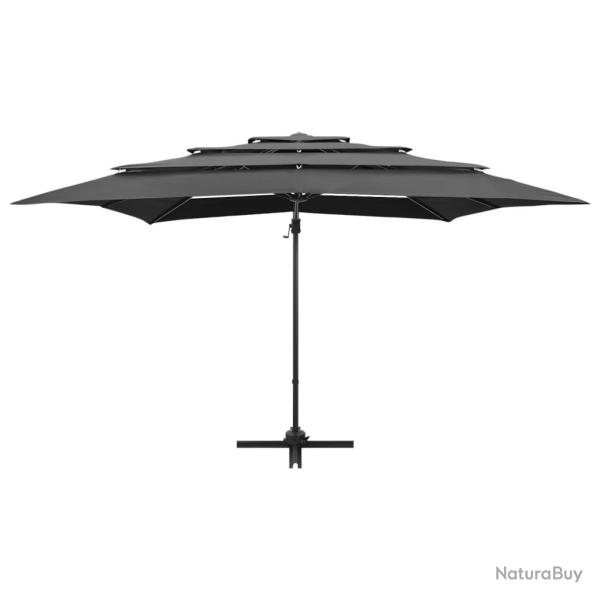 Parasol � 4 niveaux avec m�t en aluminium 250 x 250 cm anthracite 02_0008784