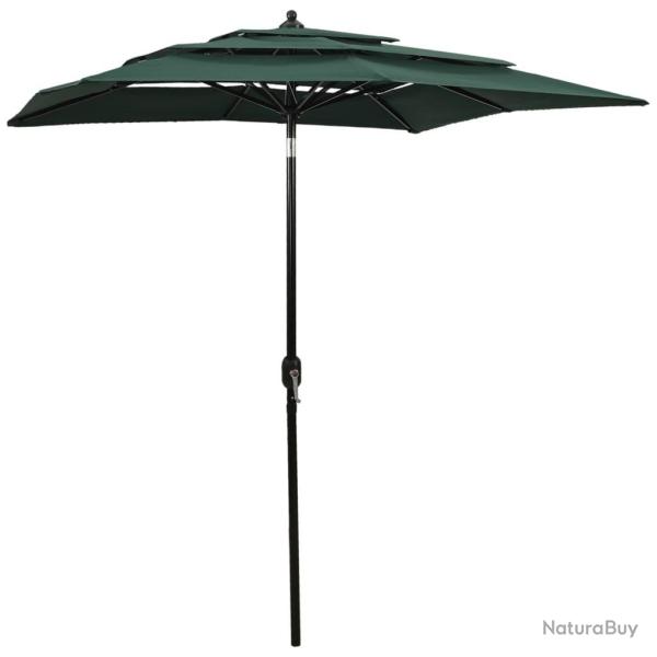 Parasol � 3 niveau x avec m�t en aluminium 2 x 2 m vert 02_0008781