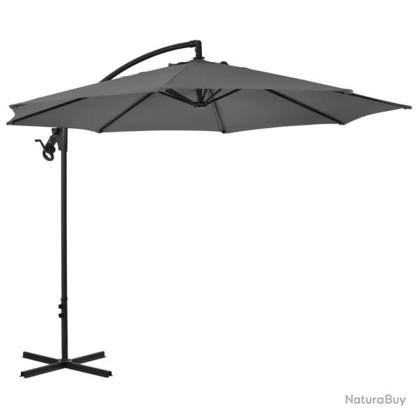 Parasol meuble de jardin en porte-�-faux avec poteau acier 300 cm anthracite 02_0008648