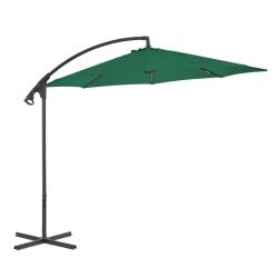 Parasol meuble de jardin en porte-&agrave;-faux avec m&acirc;t en acier 300 cm vert 02_0008647
