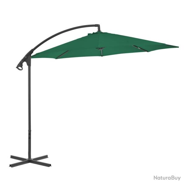 Parasol meuble de jardin en porte-�-faux avec m�t en acier 300 cm vert 02_0008647