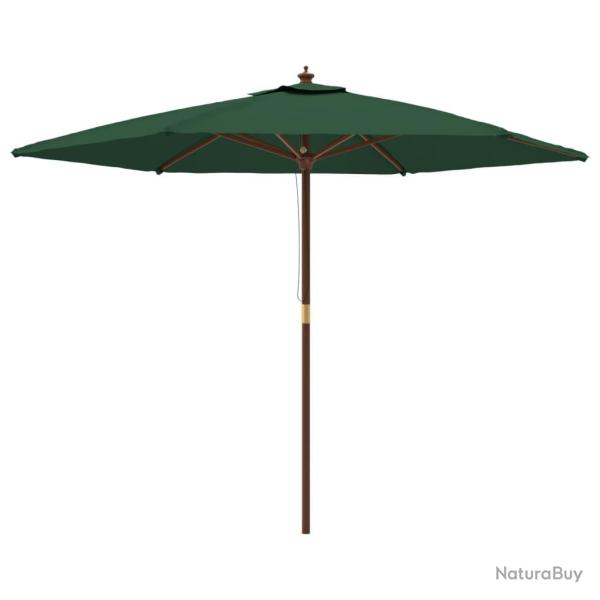 Parasol de jardin avec mt en bois 299 x 240 cm vert 02_0008369