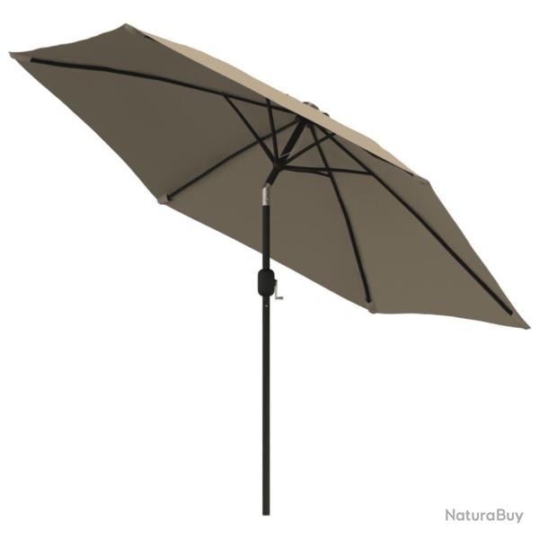 Parasol d'ext�rieur avec led et m�t en acier 300 cm taupe 02_0008177