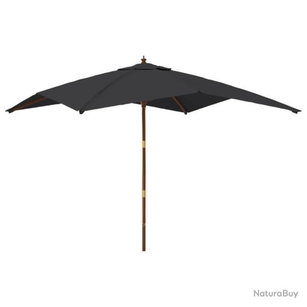 Parasol de jardin avec m�t en bois 300 x 300 x 273 cm noir 02_0008345