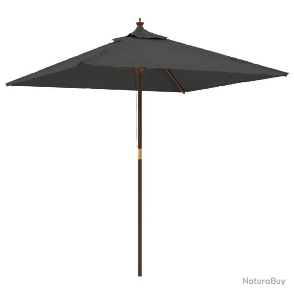 Parasol de jardin avec m�t en bois 198 x 198 x 231 cm anthracite 02_0008333