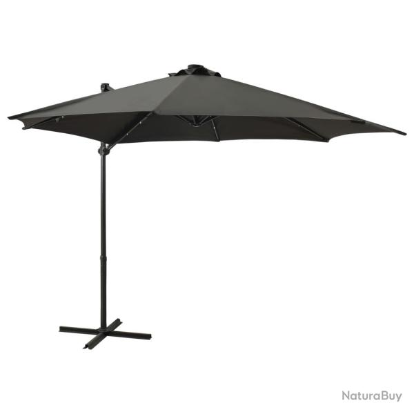 Parasol meuble de jardin dport avec mt et lumires led 300 cm anthracite 02_0008515