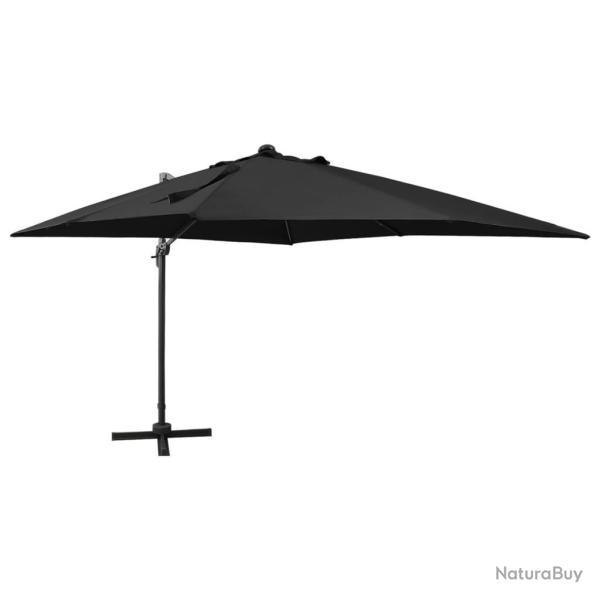 Parasol meuble de jardin dport avec mt et lumires led 300 cm noir 02_0008523