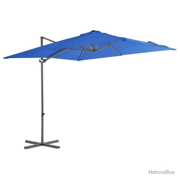 Parasol d�port� avec m�t en acier 250 x 250 cm bleu azur� 02_0008471