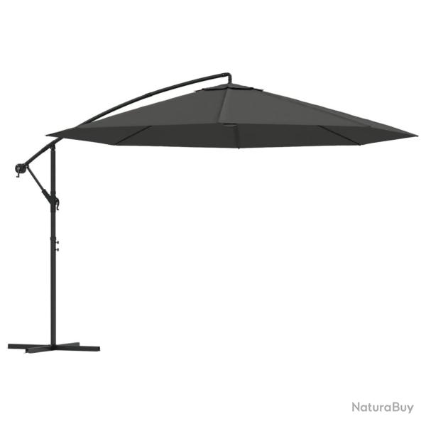 Parasol meuble de jardin en porte--faux avec poteau aluminium 350 cm anthracite 02_0008630