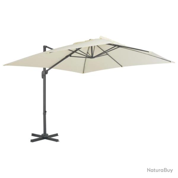 Parasol meuble de jardin en porte-�-faux avec m�t en aluminium 300 x 300 cm sable 02_0008615