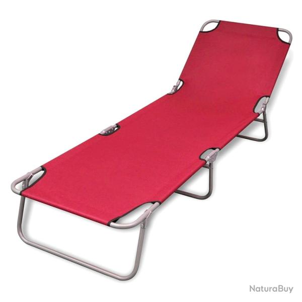 Transat chaise longue bain de soleil lit de jardin terrasse meuble d'ext�rieur pliable acier enduit