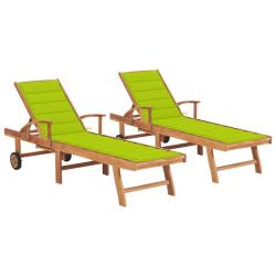 Lot de 2 transats chaise longue bain de soleil lit de jardin terrasse meuble d'ext&eacute;rieur avec couss
