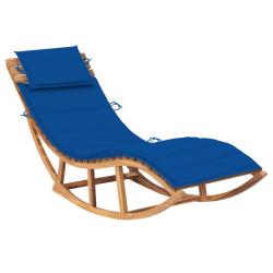 Transat chaise longue bain de soleil lit de jardin terrasse meuble d'ext&eacute;rieur &agrave; bascule avec couss