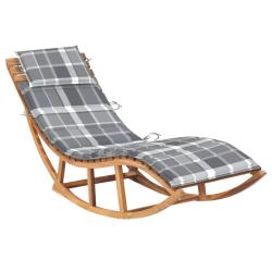 Transat chaise longue bain de soleil lit de jardin terrasse meuble d'ext&eacute;rieur &agrave; bascule avec couss