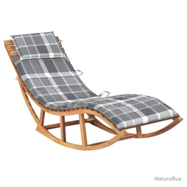 Transat chaise longue bain de soleil lit de jardin terrasse meuble d'ext�rieur � bascule avec couss
