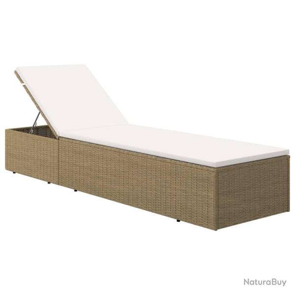 Transat chaise longue bain de soleil lit de jardin terrasse meuble d'ext�rieur r�sine tress�e marro