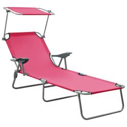 Transat chaise longue bain de soleil lit de jardin terrasse meuble d'ext&eacute;rieur avec auvent acier ro
