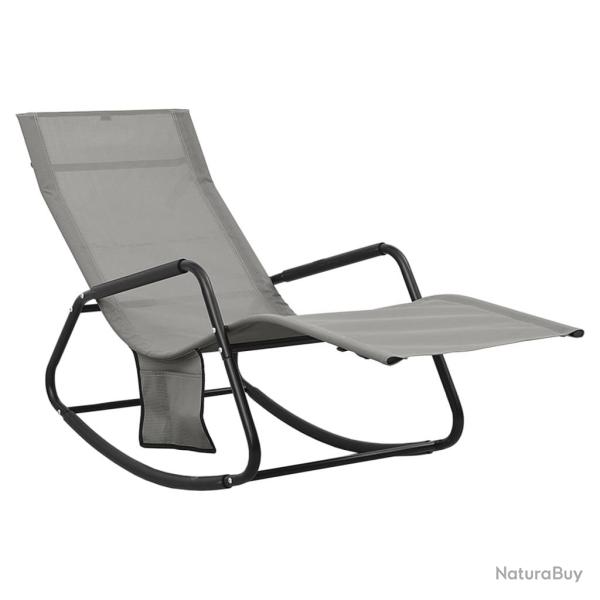 Transat chaise longue bain de soleil lit de jardin terrasse meuble d'ext�rieur acier et textil�ne g