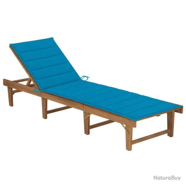 Transat chaise longue bain de soleil lit de jardin terrasse meuble d'ext�rieur pliable avec coussin