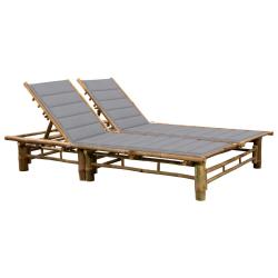 Transat chaise longue bain de soleil lit de jardin terrasse meuble d'ext&eacute;rieur pour 2 personnes ave