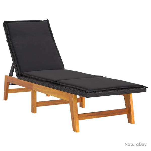 Transat chaise longue bain de soleil lit de jardin terrasse meuble d'ext�rieur avec coussin r�sine