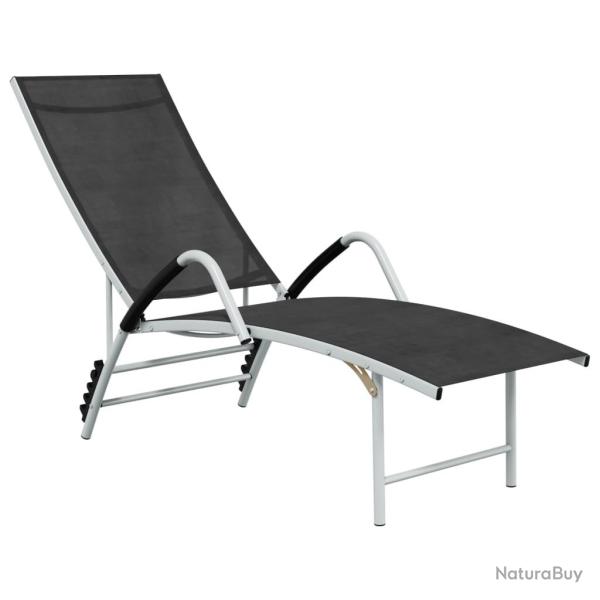 Transat chaise longue bain de soleil lit de jardin terrasse meuble d'ext�rieur textil�ne et alumini
