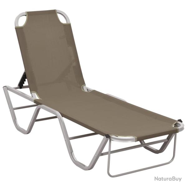 Transat chaise longue bain de soleil lit de jardin terrasse meuble d'ext�rieur aluminium et textil�