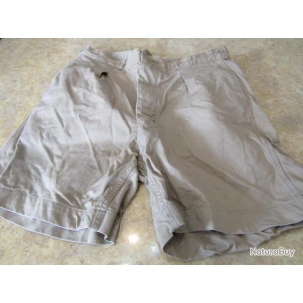 short beige grande taille 1956 r�glementaire arm�e Fr Fran�aise guerre Alg�rie sable bermuda